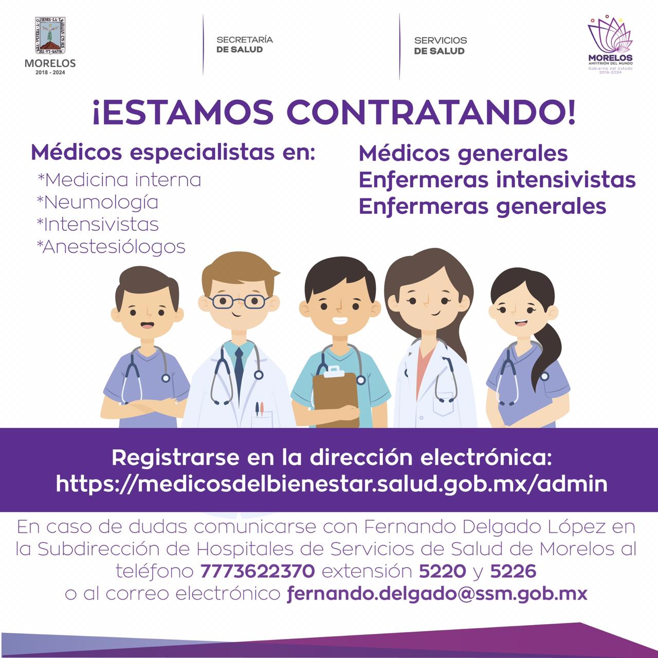 Lanza Ssm Convocatoria Para Contratar Personal Médico Y De Enfermería Morelos 2726