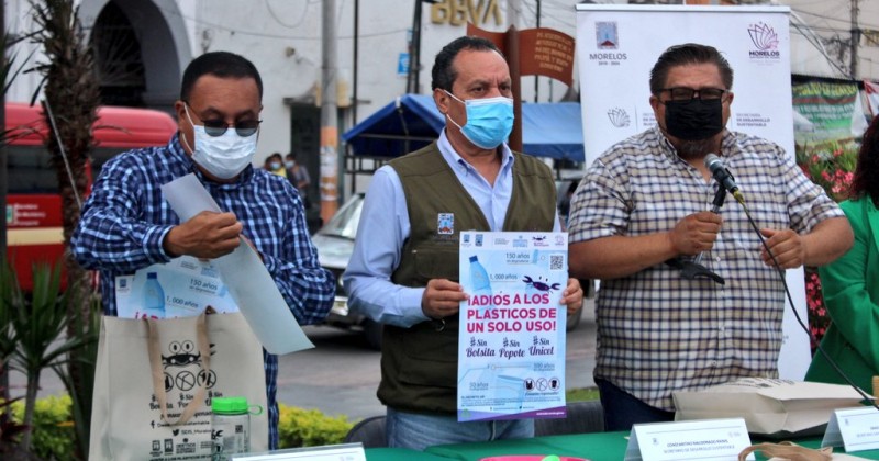 Suma SDS a Yautepec a la campaña estatal para decirle adiós a los plásticos de un solo uso