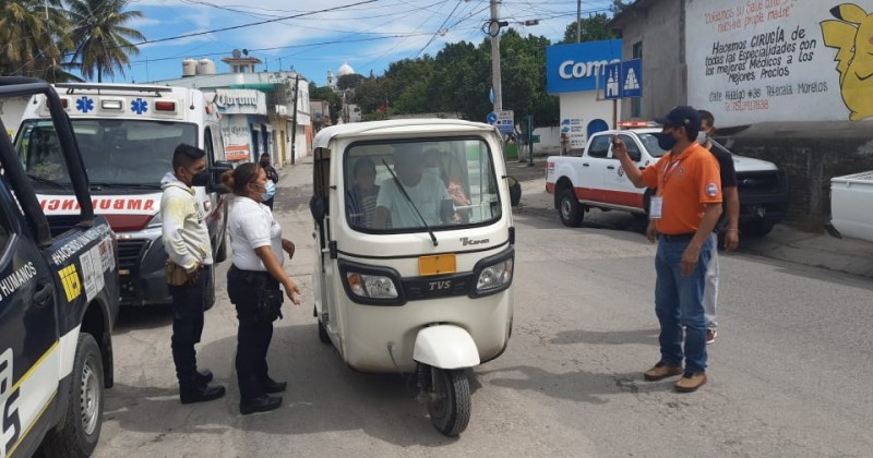 Promueve Convoy, Unidos por Morelos ante el COVID-19 medidas sanitarias entre mototaxistas de Coatetelco
