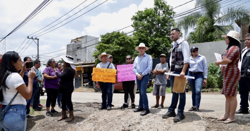 Visita Jaime Juárez obra de construcción de red de alcantarillado sanitario en Cuernavaca