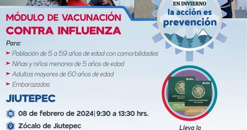 Llevará SSM módulos de vacunación contra influenza a Jiutepec y Xochitepec