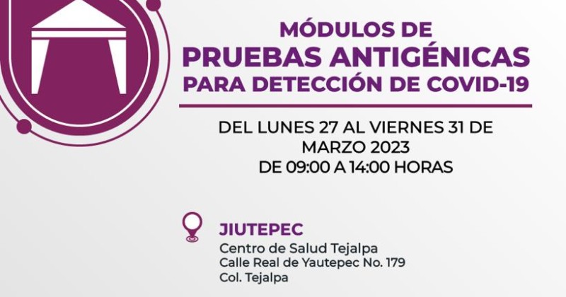 Cuenta Gobierno de Morelos con pruebas antigénicas para detección de COVID-19