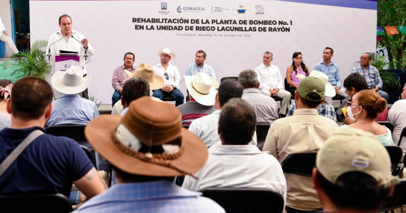 Entrega Cuauhtémoc Blanco obras para el abasto de agua en campos de cultivo de Axochiapan