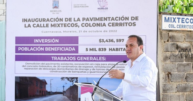 Invierte Gobierno de Cuauhtémoc Blanco más de 17 millones de pesos en zonas con rezago de servicios públicos en Cuernavaca