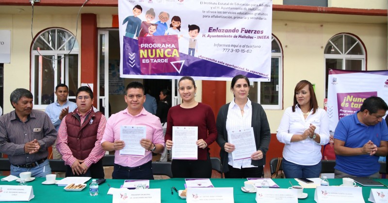 Suman esfuerzos INEEA y Huitzilac para combatir rezago educativo  