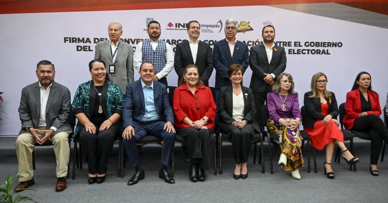 Acuerdan Gobierno de Morelos e INE acciones conjuntas para garantizar un proceso electoral democrático y seguro