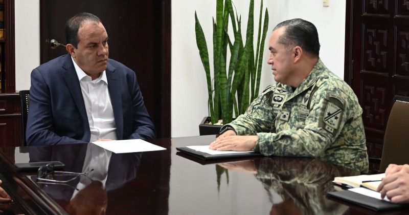 Acuerdan Cuauhtémoc Blanco y comandante de la 24/a Zona Militar reforzar trabajo coordinado por la seguridad de la ciudadanía