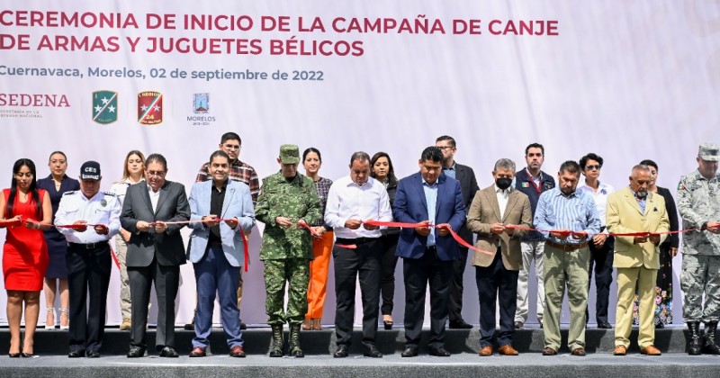 Encabezan Gobierno de Morelos y Sedena inicio de la campaña de Canje de Armas y Juguetes Bélicos