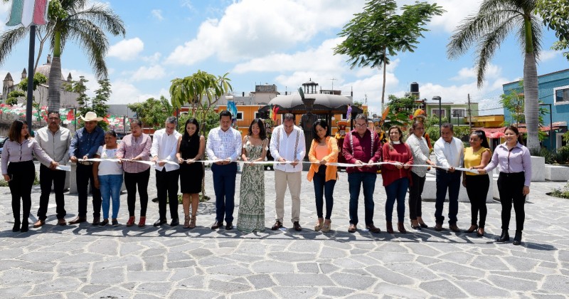 Gracias a gestiones de Cuauhtémoc Blanco ante la Federación, cuenta Atlatlahucan con una plaza cívica renovada