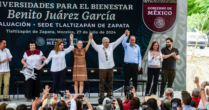 Confirman Andrés Manuel López Obrador y Cuauhtémoc Blanco correcto funcionamiento y buenos resultados de programas federales en Morelos
