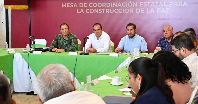 Integrantes de la Mesa de Coordinación Estatal para la Construcción de la Paz acuerdan redoblar esfuerzos para atender municipios con mayor incidencia delictiva