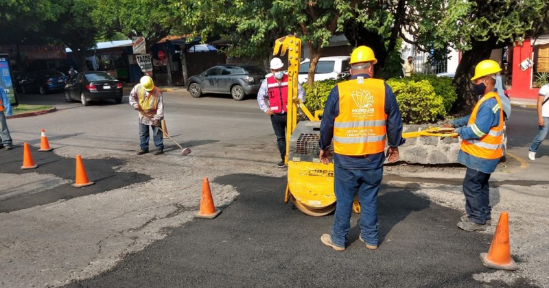 Realiza Gobierno del Estado trabajos de bacheo en calles de Cuernavaca