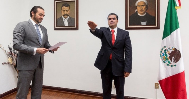 Toma protesta Pablo Ojeda al subsecretario de Gobierno José de Jesús Guízar Nájera  