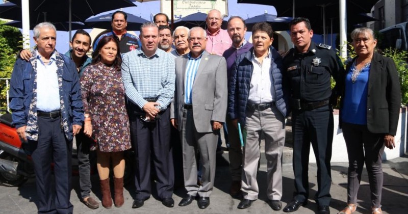 Suman esfuerzos Comisión Estatal de Seguridad Pública y comerciantes del Centro Histórico de Cuernavaca 