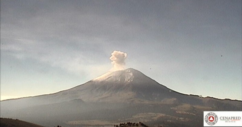 Actividad del Volcán Popocatépetl dentro de los parámetros de la fase amarillo 2