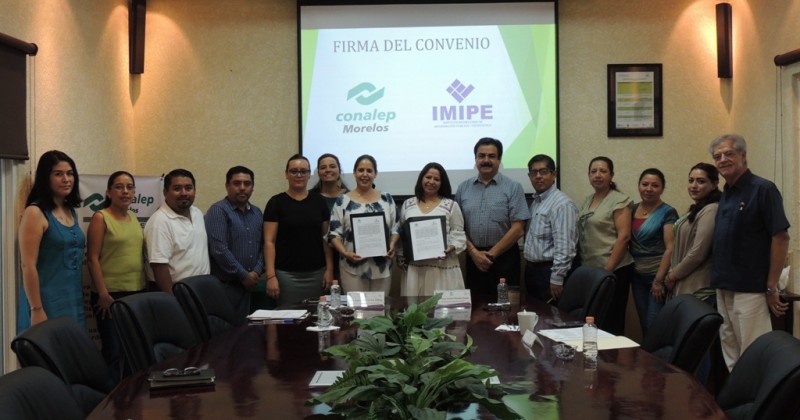 Firman convenio Conalep e IMIPE Morelos