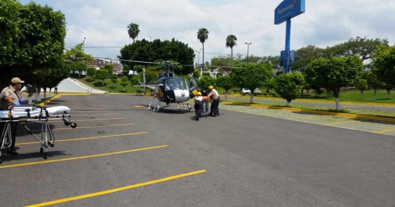 Trasladan en helicóptero a paciente del accidente en la México-Cuautla, al Hospital “Dr. José G. Parres”  