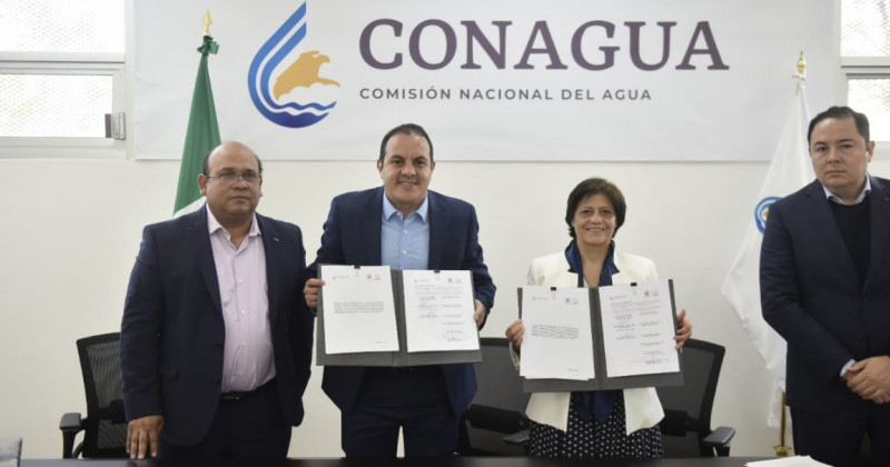 Acuerdan Cuauhtémoc Blanco y la CONAGUA acciones conjuntas en materia de agua, saneamiento y alcantarillado