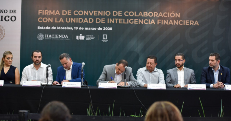 Firma convenio de colaboración Morelos con la UIF