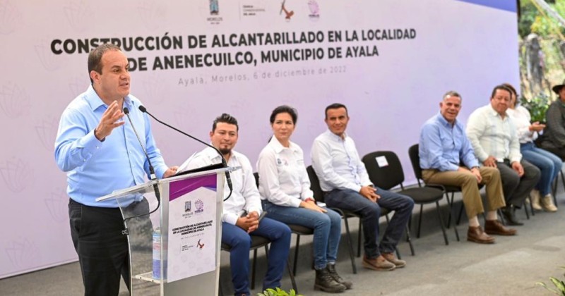 Inicia Gobierno de Cuauhtémoc Blanco obras de alcantarillado sanitario en Ayala