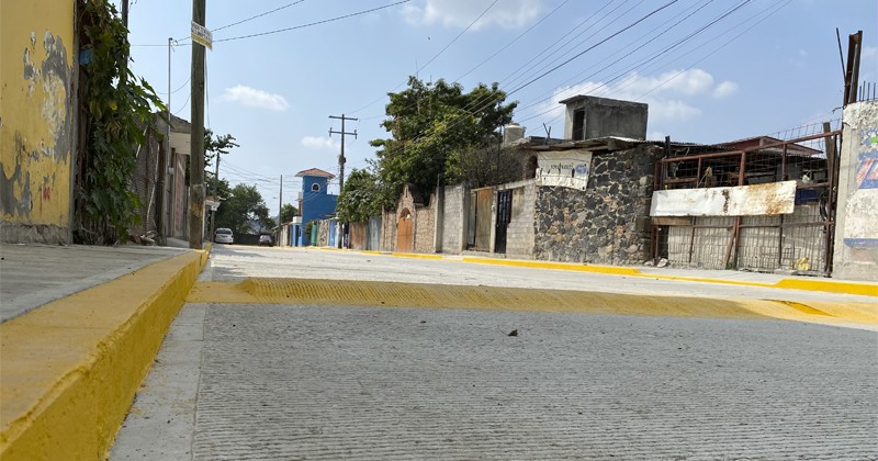 Concluye SOP pavimentación de vialidad en la colonia Huizachera de Jiutepec