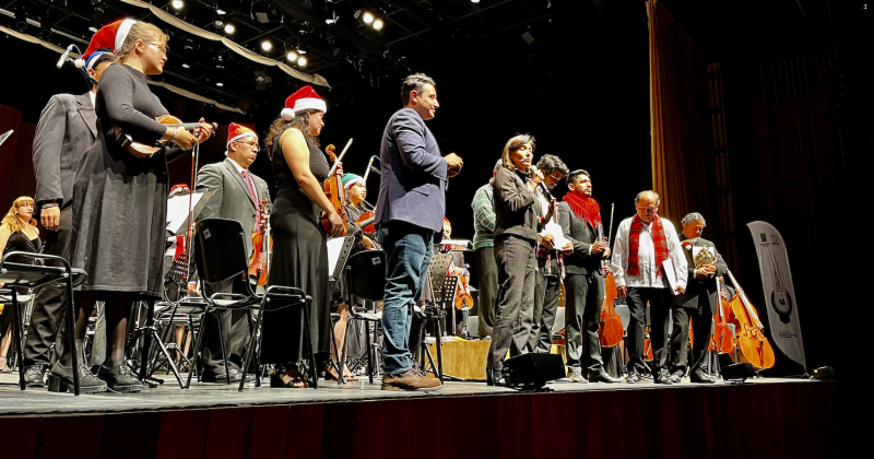 Atestigua Cecilia Rodríguez espectáculo navideño de la orquesta Benning