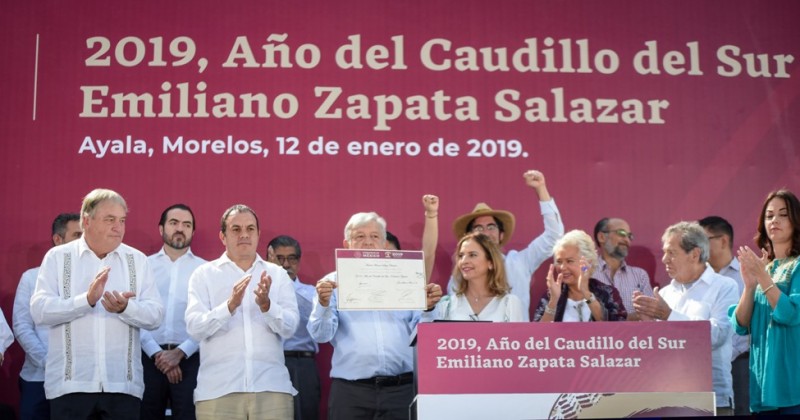 Declaran AMLO y Cuauhtémoc Blanco a 2019 como Año del Caudillo del Sur, Emiliano Zapata