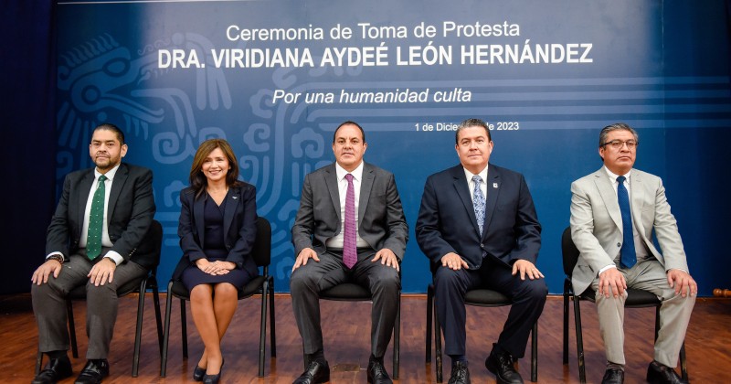 Participa Cuauhtémoc Blanco en día histórico para la UAEM, asume la rectoría Viridiana Aydeé León Hernández