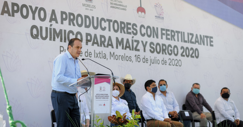 Arranca Cuauhtémoc Blanco entrega de fertilizante para el ciclo agrícola primavera-verano