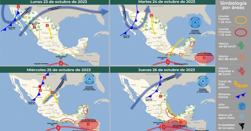 Se prevén nublados y posibilidad de chubascos para últimos días de octubre en Morelos