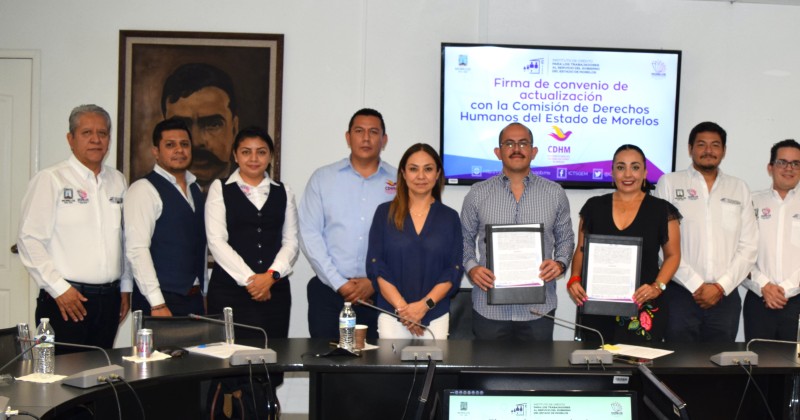 Actualiza Instituto de Crédito convenio con la Comisión de Derechos Humanos de Morelos