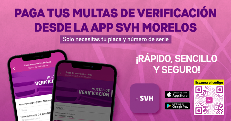 Implementa Secretaría de Hacienda pago de multas de verificación en la aplicación SVH Morelos