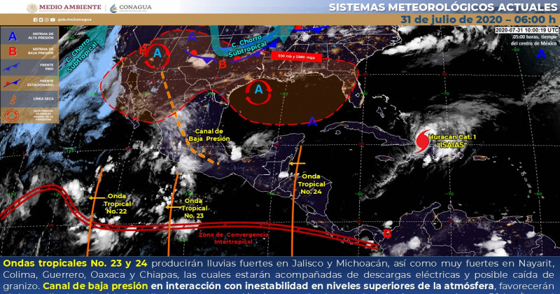 Pronostican probabilidad de lluvias durante el fin de semana en Morelos