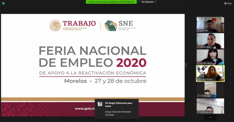Inicia SNE Morelos Feria de Empleo virtual en apoyo a la reactivación económica