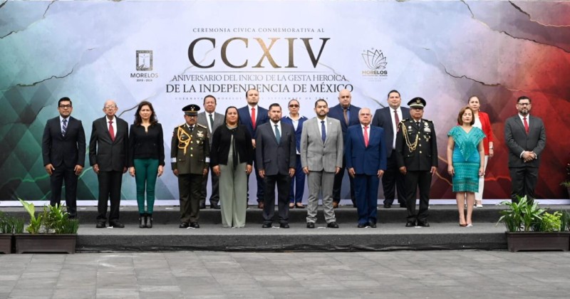 Convoca Gobierno de Morelos a mantener el compromiso de respeto y amor a la patria en el marco del CCXIV aniversario del inicio del movimiento por la Independencia de México