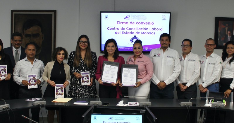 Firman convenio de incorporación el Centro de Conciliación Laboral del Estado de Morelos y el Instituto de Crédito