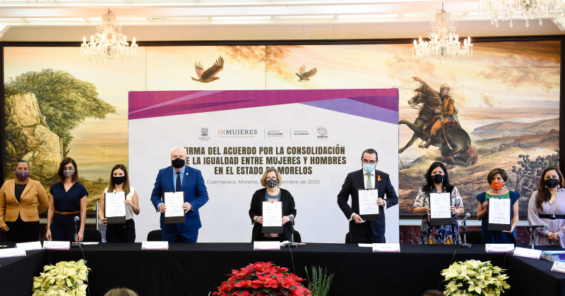 Firma Gobierno del Estado con el Congreso local, el IMM e IDEFOMM compromiso por la igualdad sustantiva