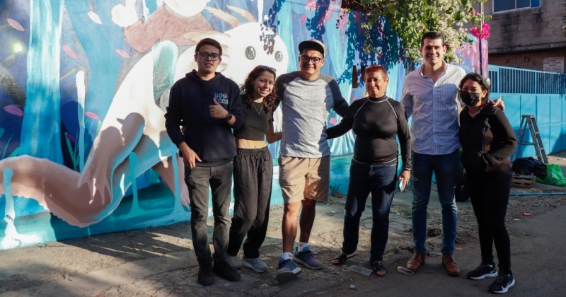 Promueve Impajoven arte urbano mediante apoyo para realizar mural