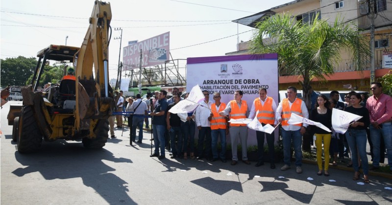 Pone en marcha Cuauhtémoc Blanco obras viales en Jiutepec