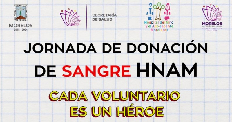 Mañana realizará HNAM Primera Jornada de Donación altruista de Sangre 2019