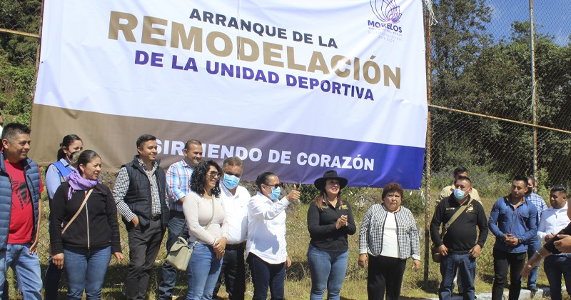 Arranca Gobierno de Morelos rehabilitación de Unidad Deportiva en Huitzilac