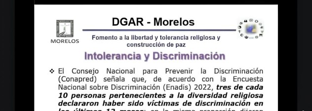 Capacita Derechos Humanos a servidores públicos en Prevención de la Discriminación en la Diversidad Religiosa