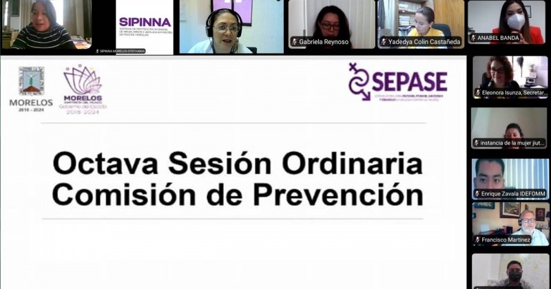 Participa Sipinna Morelos en octava sesión de Comisión de Prevención del SEPASE