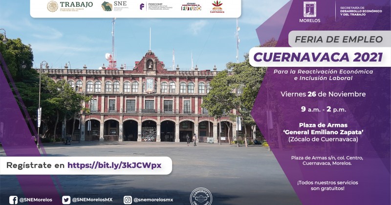 Promueve SNE Morelos vacantes formales a través de “Feria del Empleo Cuernavaca 2021”