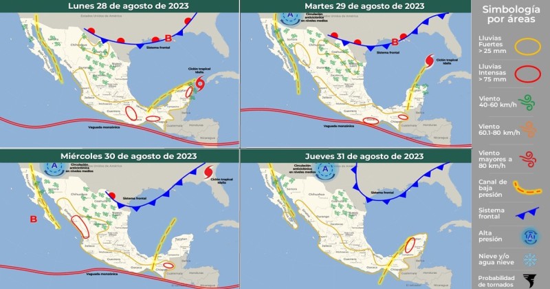 Se prevén lluvias y temperaturas frescas para la última semana de agosto en Morelos