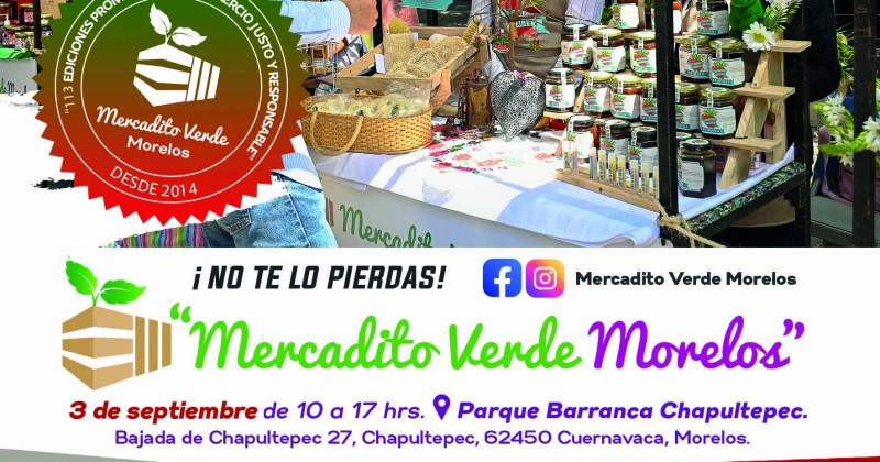 Invita SDS a disfrutar el Mercadito Verde Morelos