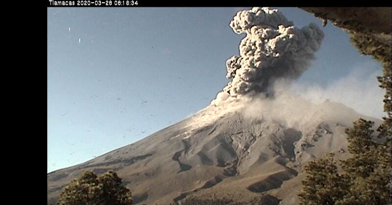 Reporte del volcán Popocatépetl