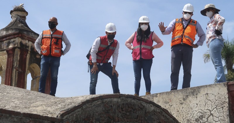 Supervisan avances de obra en inmuebles históricos de Morelos