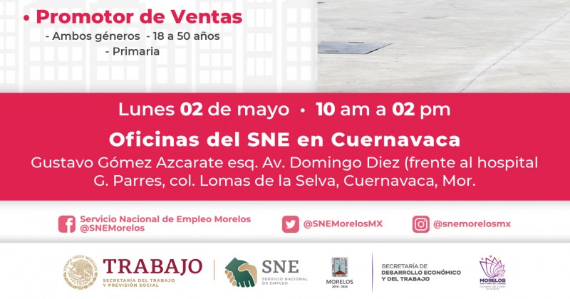 Realizará SDEyT “Semana de reclutamientos SNE” en Morelos