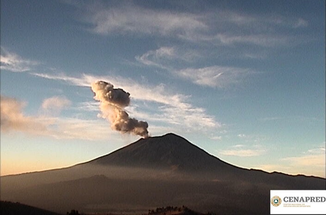 Reporte monitoreo del volcán Popocatépetl 